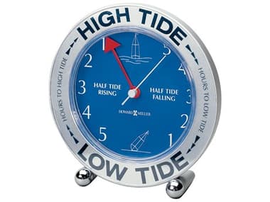 Howard Miller Tide Mate III Silver Tone Round Table Clock HOW645527