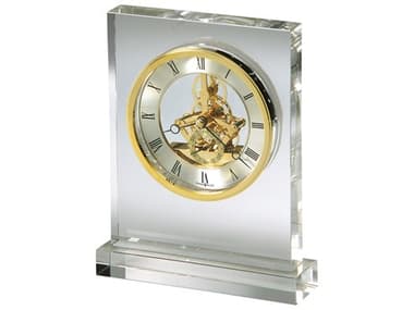 Howard Miller Prestige Polished Brass Crystal Tabletop Clock HOW645682