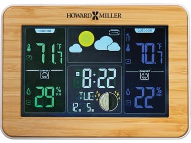 Howard Miller Bamboo Weather Station Alarm Clock HOW645846