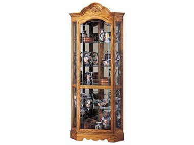 Howard Miller Wilshire 21'' Wide Hardwood Golden Oak Curio Display Cabinet HOW680207