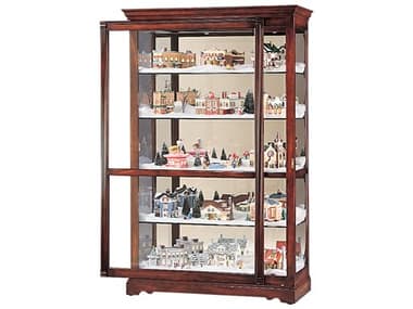 Howard Miller Townsend 21'' Wide Hardwood Windsor Cherry Curio Display Cabinet HOW680235