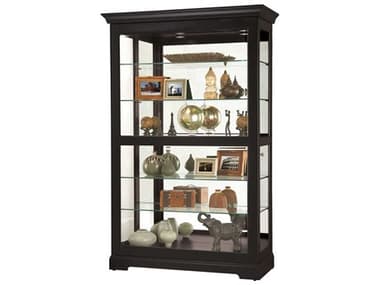 Howard Miller Kane 50'' Wide Hardwood Black Satin Display Cabinet HOW680624