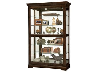 Howard Miller Kane 50'' Wide Hardwood Espresso Curio Display Cabinet HOW680626