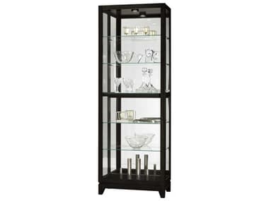 Howard Miller 28'' Wide Hardwood Black Satin Curio Display Cabinet HOW680629