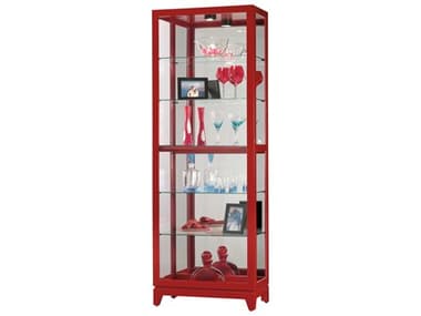 Howard Miller 28'' Wide Hardwood Gloss Red Curio Display Cabinet HOW680630
