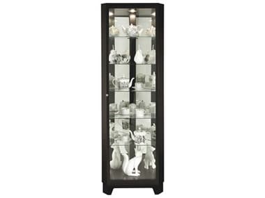 Howard Miller 25'' Wide Hardwood Black Satin Curio Display Cabinet HOW680631