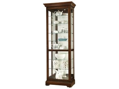 Howard Miller Chesterbrook 28'' Wide Hardwood Cherry Bordeaux Curio Display Cabinet HOW680658