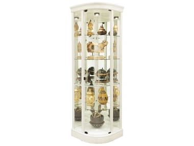 Howard Miller Marlowe 32'' Wide Hardwood Aged Linen Curio Display Cabinet HOW680665