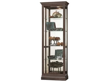 Howard Miller Brantley 26'' Wide Hardwood Aged Auburn Curio Display Cabinet HOW680673