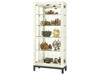 Howard Miller Quinn 35'' Wide Hardwood Aged Linen Curio Display Cabinet HOW680681