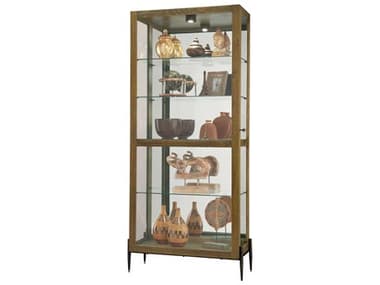 Howard Miller Hardwood Amber Brown Curio Display Cabinet HOW680690