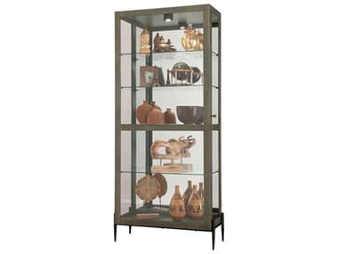 Howard Miller 35'' Wide Hardwood Smoke Grey Curio Display Cabinet HOW680691