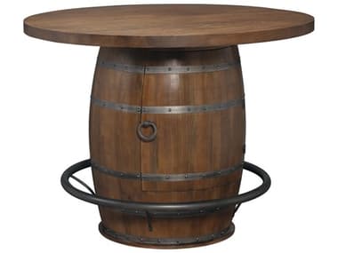 Howard Miller Whiskey Barrel Round Wood Bar Table HOW693054