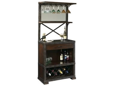 Howard Miller Red Mountain 33" Brown Rustic Hardwood Wine Bar Cabinet HOW695138