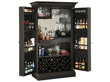 Howard Miller Sambuca 43" Black Hardwood Wine Cabinet HOW695142