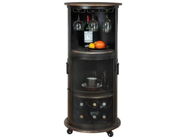 Howard Miller 18" Solid Wood Aged Iron Black Wine Bar Cabinet HOW695256