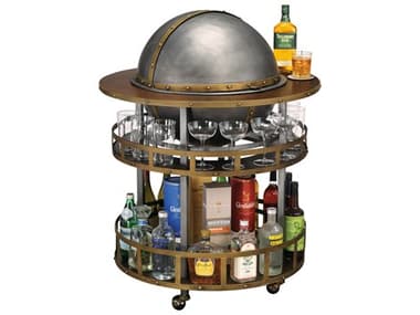 Howard Miller Globe Stainless Steel Brown Bar Cart HOW695330