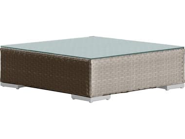 Hospitality Rattan Outdoor Rubix 46 Wide Wicker Rectangular Coffee Table HP9021349KBUCTGL