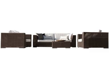 Hospitality Rattan Outdoor Soho Java Brown Wicker Cushion Lounge Set HP9031323JBP5PCGL