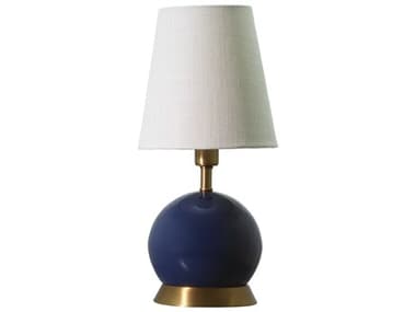 House of Troy Geo 12'' Ball Mini Accent Navy Blue With Weathered Brass Accents Table Lamp HTGEO109