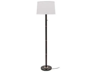 House of Troy Rupert 62" Tall Black With Satin Nickel Accents Floor Lamp HTRU703BLK