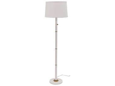 House of Troy Rupert 62" Tall White With Weathered Brass Accents Floor Lamp HTRU703WT