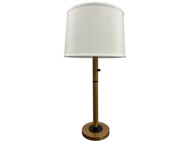 House of Troy Rupert Heritage Gold Black White Linen Hardback Buffet Lamp HTRU750HGBLK