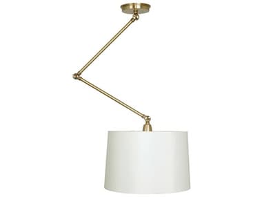 House of Troy Uptown 14-37" 1-Light Satin Brass Polished White Drum Pendant HTUP501SBPB