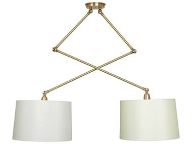 House of Troy Uptown 30-59" 2-Light Satin Brass Polished Drum Pendant HTUP502SBPB
