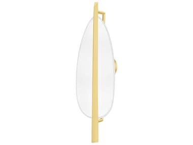 Hudson Valley Ithaca 24" Tall 1-Light Aged Brass white Plaster LED Wall Sconce HV1170AGBWP