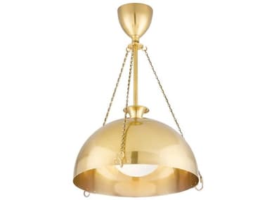 Hudson Valley Levette 18" 1-Light Aged Brass Glass Dome Globe Pendant HV1218AGB