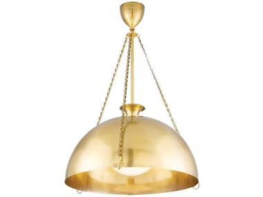 Hudson Valley Levette 26" 1-Light Aged Brass Glass Dome Globe Pendant HV1226AGB