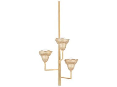 Hudson Valley Alora 3-Light Vintage Gold Leaf Gilded Ivory Tiered Chandelier HV1283VGLGLI