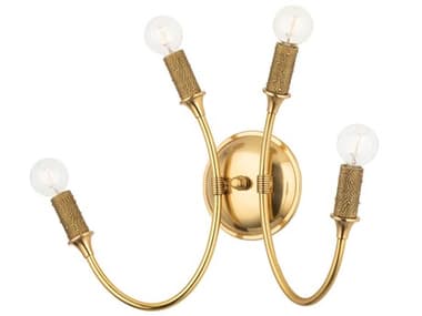 Hudson Valley Amboy 14" Tall 4-Light Aged Brass Wall Sconce HV1504AGB