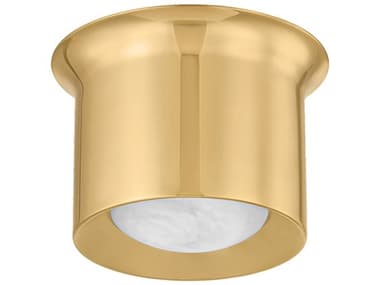 Hudson Valley Noxon 1-Light Aged Brass Cylinder Flush Mount HV1707AGB