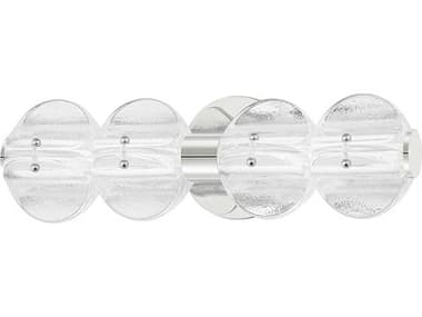 Hudson Valley Lindley 5" Wide 4-Light Polished Nickel Etched Glass LED Vanity Light HV1904PN