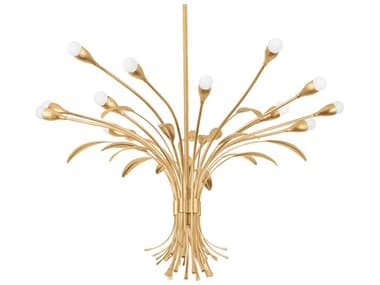 Hudson Valley Bilston 15-Light Vintage Gold Leaf Chandelier HV1915VGL