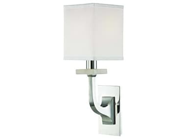 Hudson Valley Rockwell 12" Tall 1-Light Polished Nickel White Crystal Wall Sconce HV1981PN