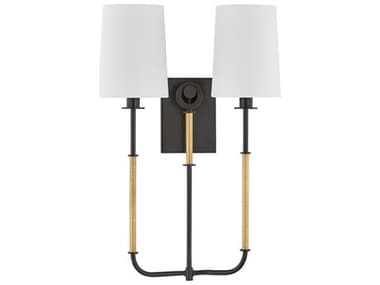 Hudson Valley Glenmont 2-Light Aged Brass Distressed Bronze Wall Sconce HV2072AGBDB