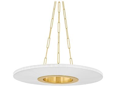 Hudson Valley Prattsburgh 1-Light Aged Brass Round Pendant HV2530AGB