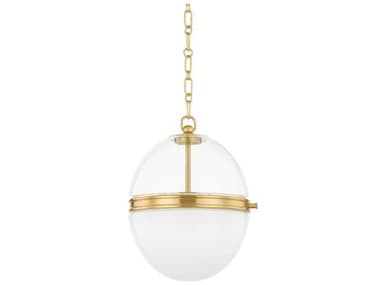 Hudson Valley Donnell 12" 1-Light Aged Brass Glass Globe Pendant HV3815AGB