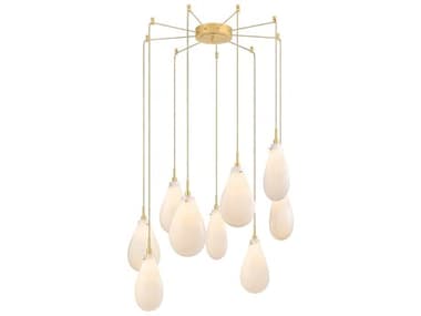 Hudson Valley Ironwood 9-Light Aged Brass Chandelier HV3909AGB