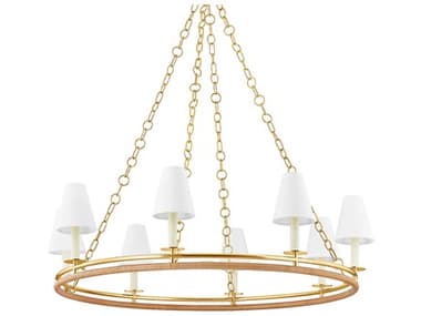 Hudson Valley Swanton 43" Wide 8-Light Aged Brass Chandelier HV4408AGB