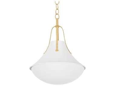 Hudson Valley Coventry 1-Light Vintage Gold Leaf White Plaster Bell Pendant HV4520VGLWP