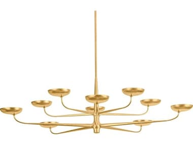Hudson Valley Taormina 10-Light Vintage Gold Leaf Tiered Chandelier HV4563VGL