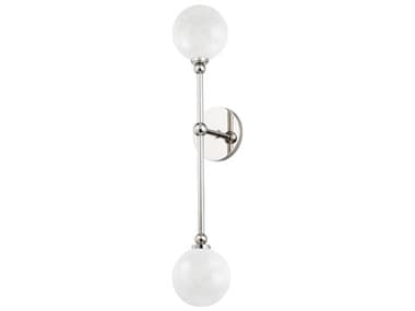 Hudson Valley Andrews 24" Tall 2-Light Polished Nickel Glass Wall Sconce HV4802PN