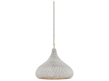 Hudson Valley Hampstead 1-Light Aged Brass Gray Pendant HV4820AGB