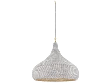 Hudson Valley Hampstead 1-Light Aged Brass Gray Pendant HV4828AGB