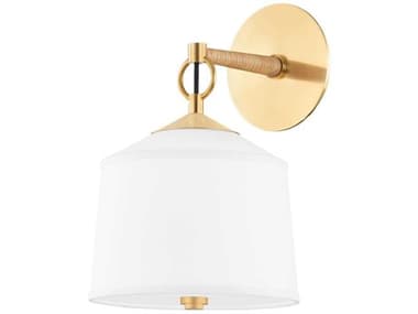 Hudson Valley White Plains 13" Tall 1-Light Aged Brass Wall Sconce HV5200AGB