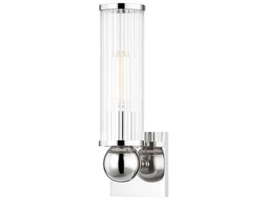 Hudson Valley Malone 13" Tall 1-Light Polished Nickel Clear Glass Wall Sconce HV5271PN